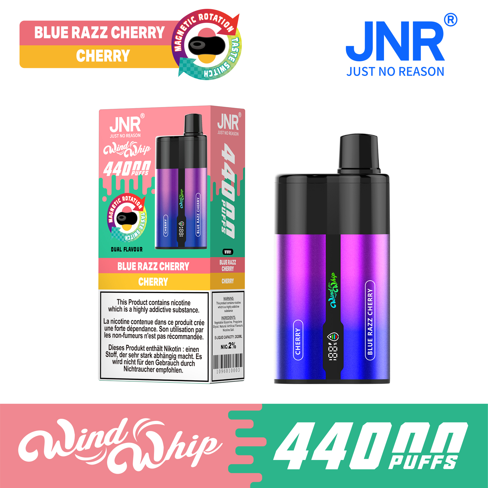 JNR WindWhip 44000 Puffs 2-in-1 Disposable Vape | Dual Flavor & Adjustable Airflow - Image 10