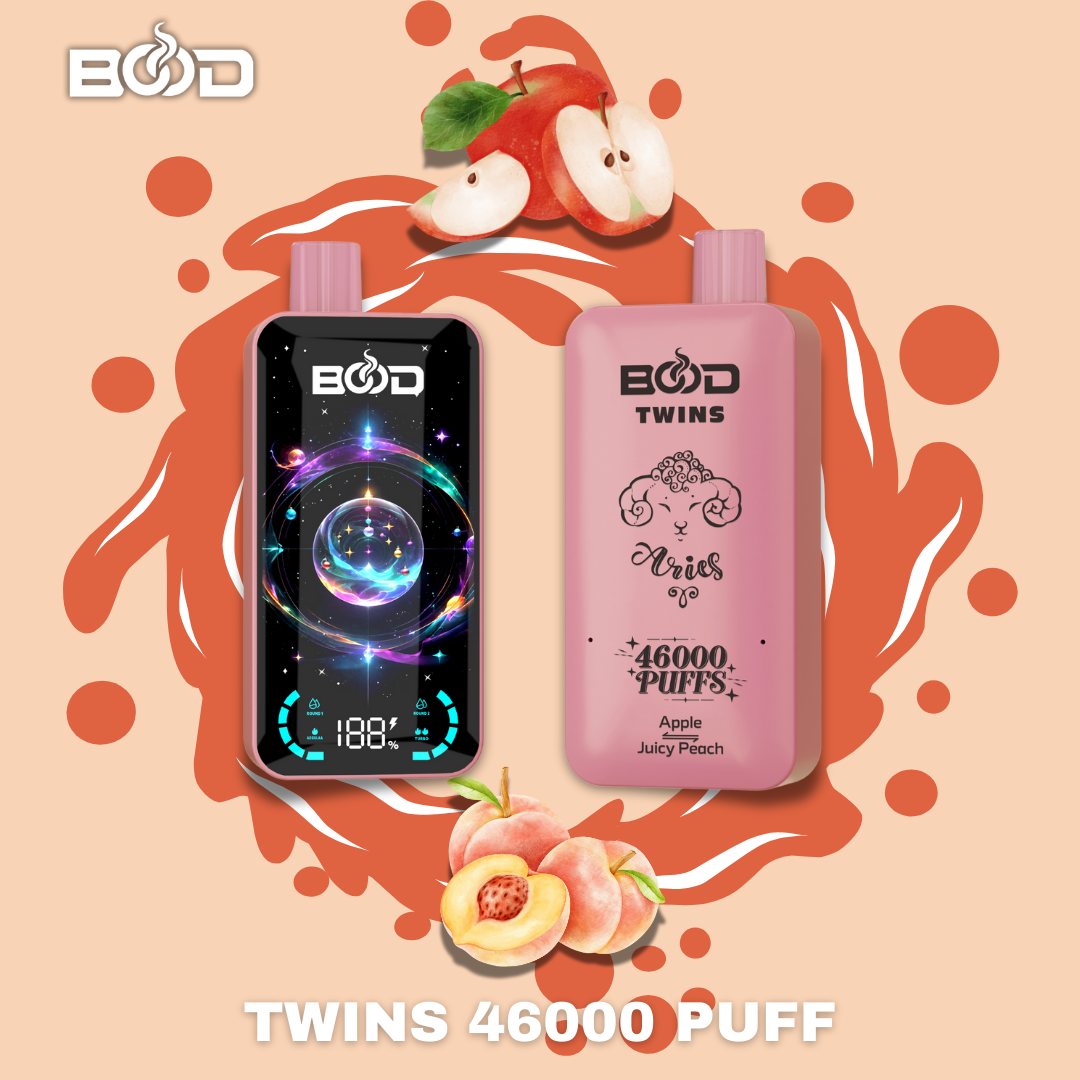 BOOD Twins 46000 Puffs 2-in-1 Vape – Dual Flavors, Digital Display & Rechargeable - Image 3