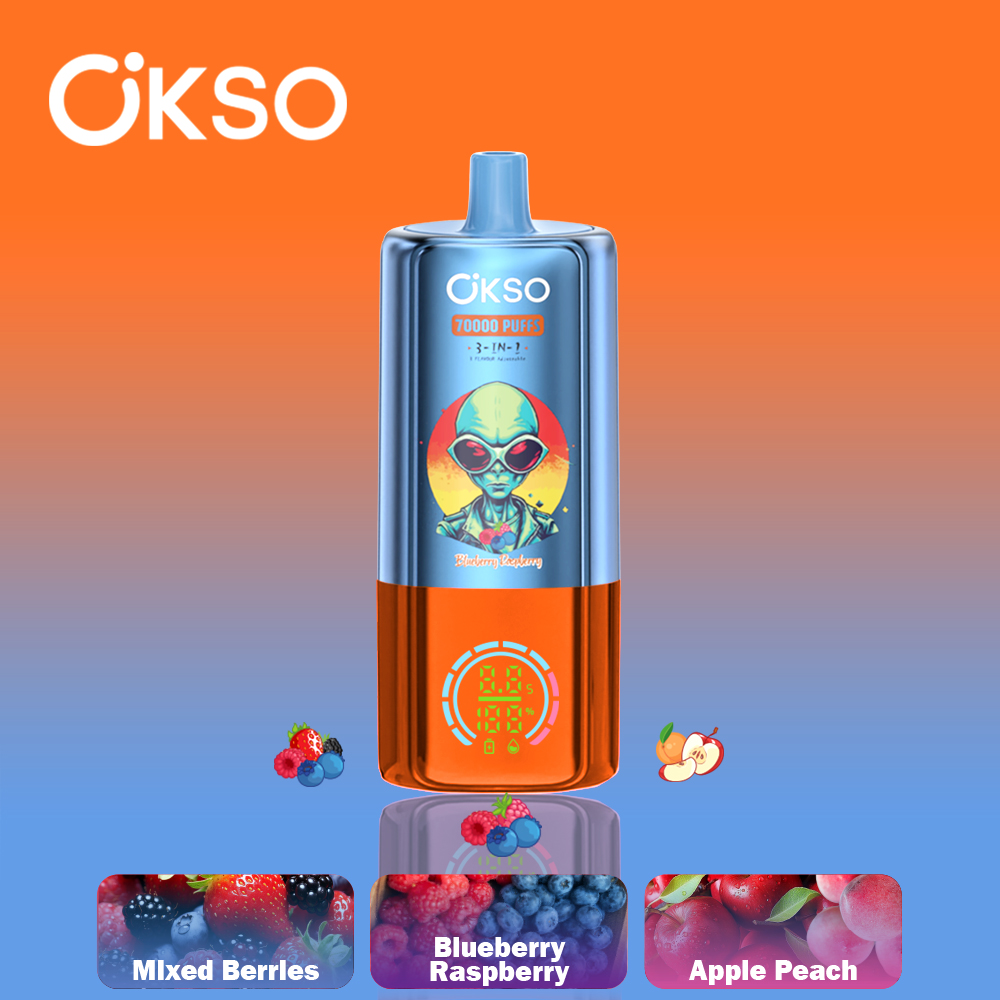 OKSO 3-in-1 70000 Puffs Disposable Vape , Alien Styling, Triple Mesh Coils & Rechargeable Battery - Image 10