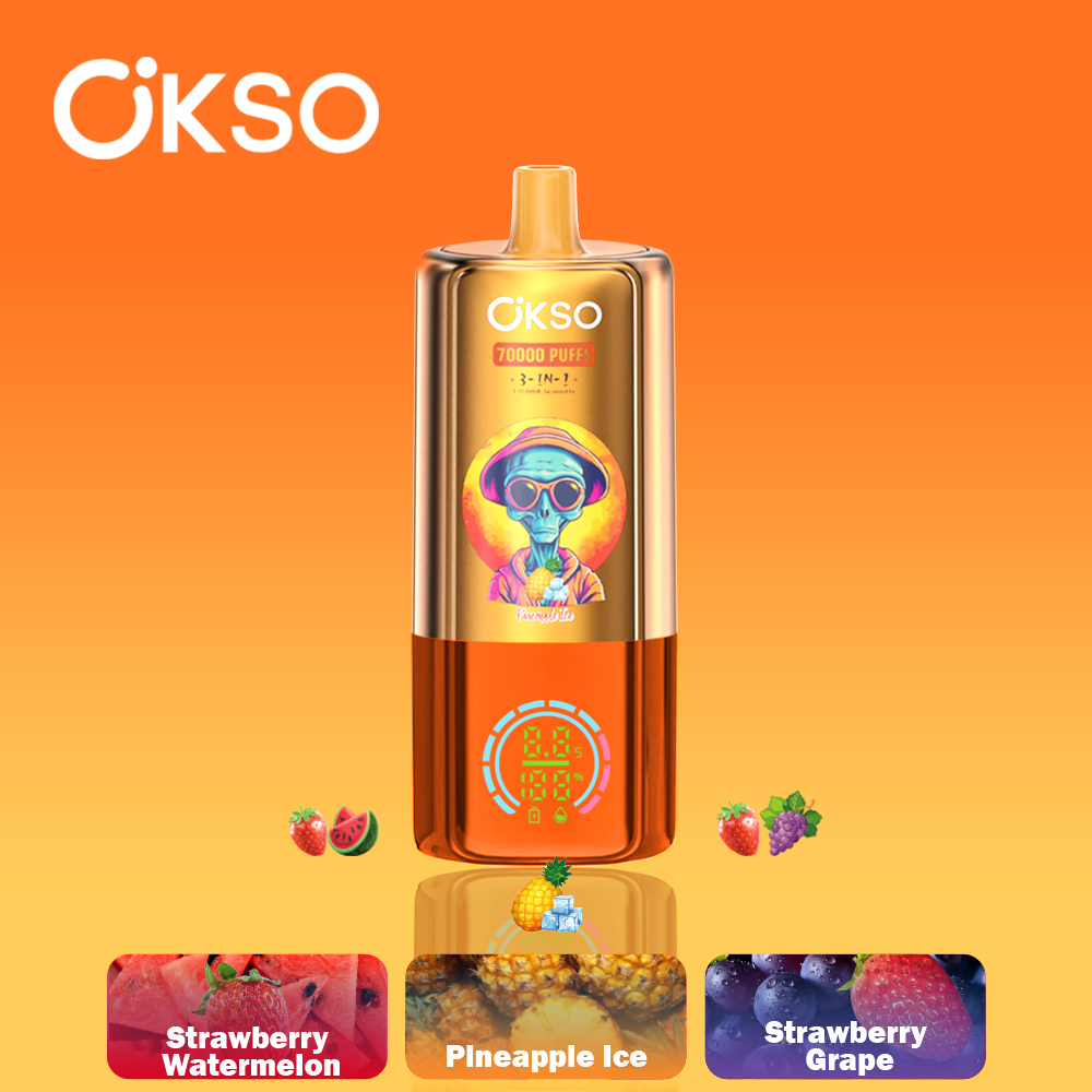 OKSO 3-in-1 70000 Puffs Disposable Vape , Alien Styling, Triple Mesh Coils & Rechargeable Battery - Image 9