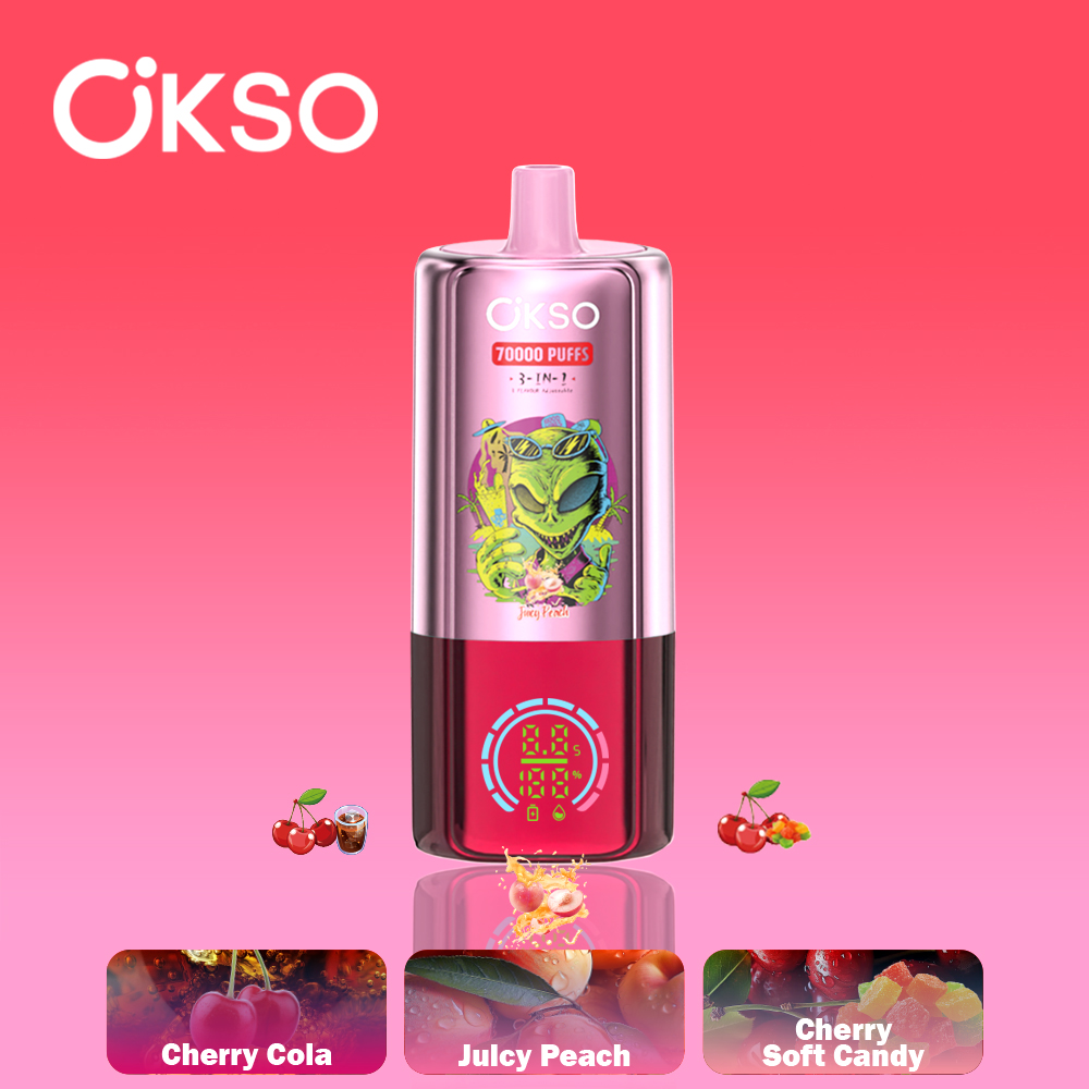 OKSO 3-in-1 70000 Puffs Disposable Vape , Alien Styling, Triple Mesh Coils & Rechargeable Battery - Image 7