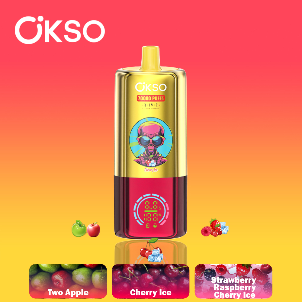 OKSO 3-in-1 70000 Puffs Disposable Vape , Alien Styling, Triple Mesh Coils & Rechargeable Battery - Image 6