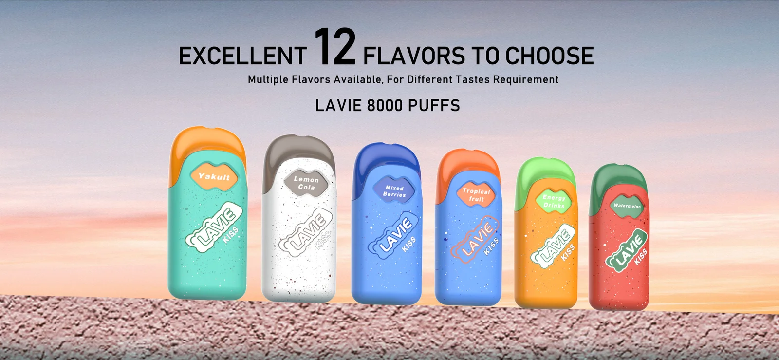 LAVIE KISS 8000 Puffs Replaceable Pod Kit , Battery Device and Replacement Pod Included(1 Battery + 1 Pod)