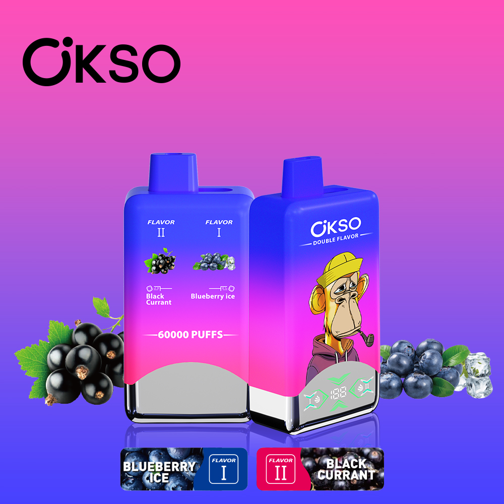 OKSO Double Flavor 60000 Puffs Disposable Vape , 50ml E-Liquid, Rechargeable & Dual Flavor Design - Image 2