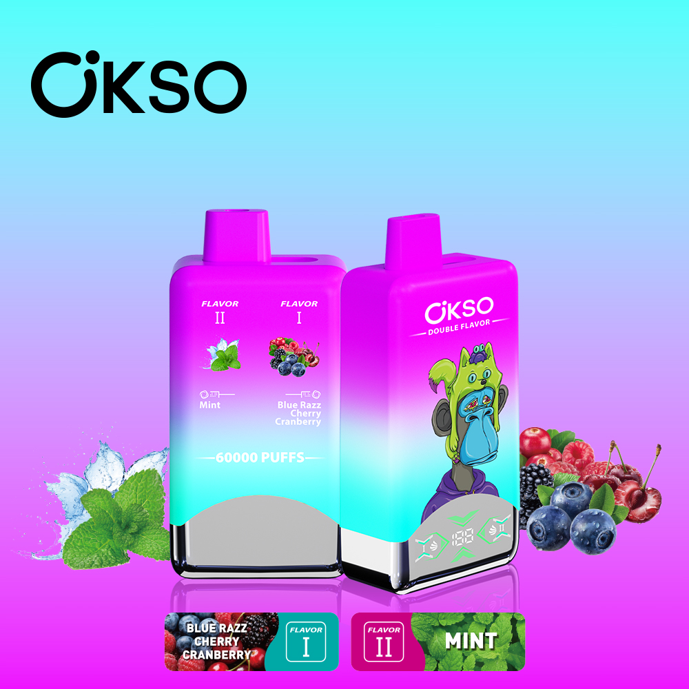 OKSO Double Flavor 60000 Puffs Disposable Vape , 50ml E-Liquid, Rechargeable & Dual Flavor Design - Image 10