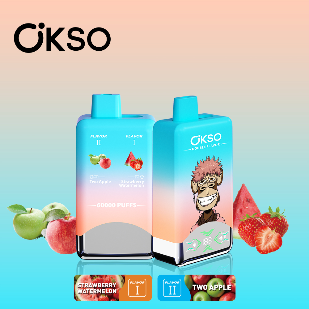 OKSO Double Flavor 60000 Puffs Disposable Vape , 50ml E-Liquid, Rechargeable & Dual Flavor Design