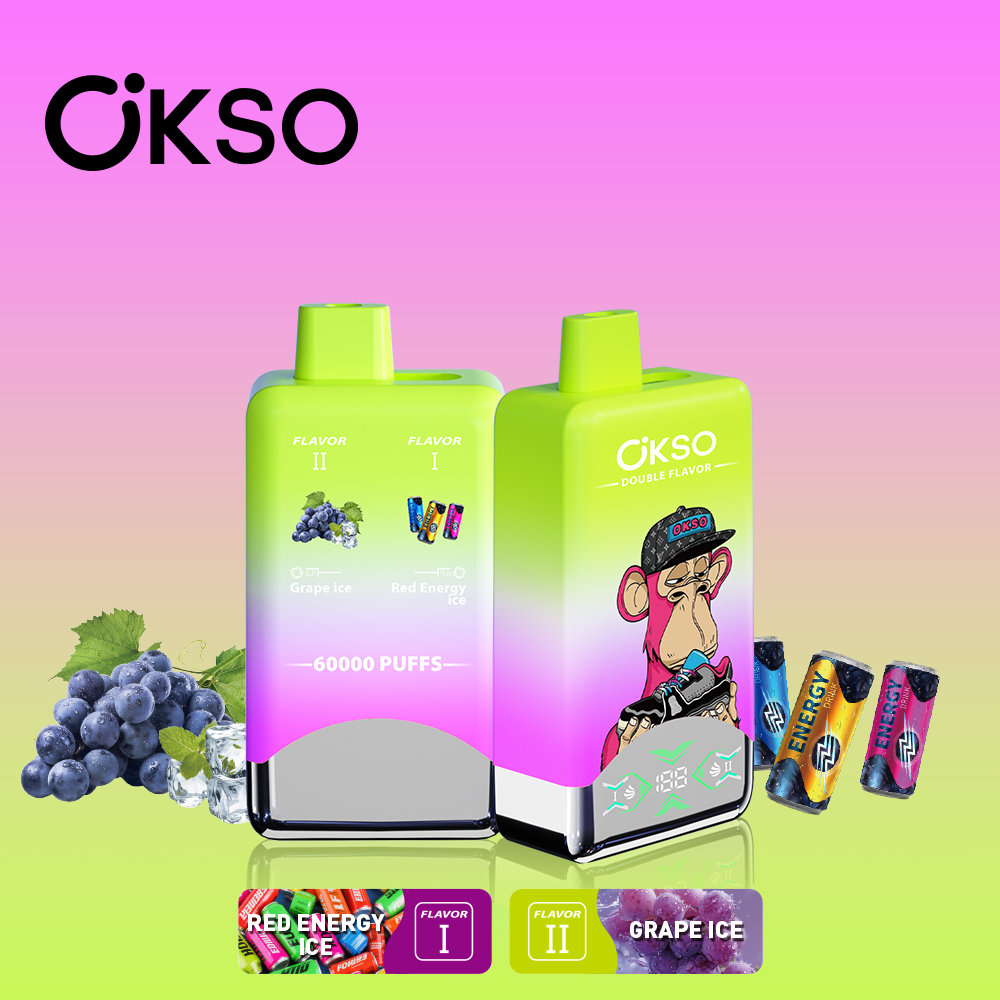 OKSO Double Flavor 60000 Puffs Disposable Vape , 50ml E-Liquid, Rechargeable & Dual Flavor Design - Image 9