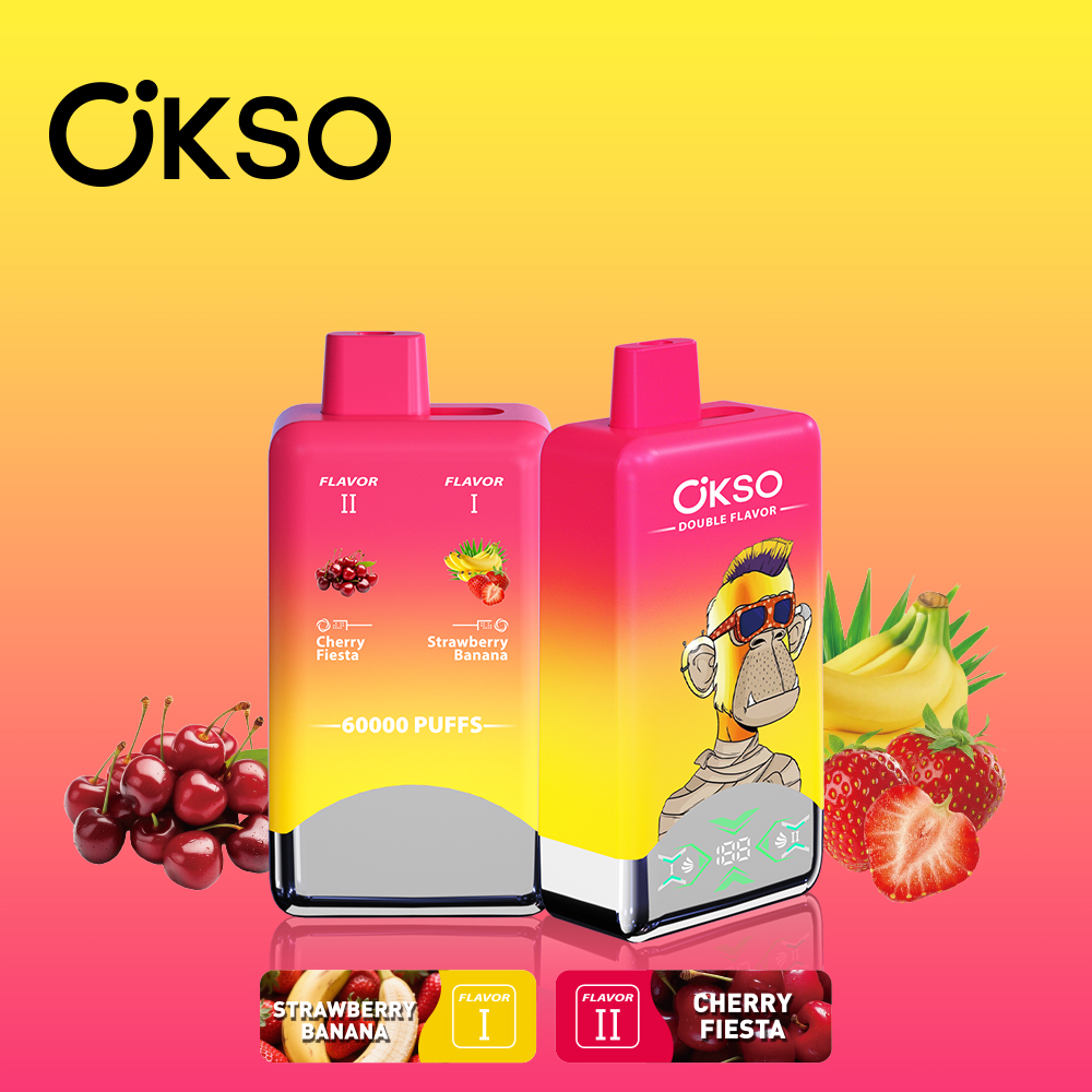 OKSO Double Flavor 60000 Puffs Disposable Vape , 50ml E-Liquid, Rechargeable & Dual Flavor Design - Image 6