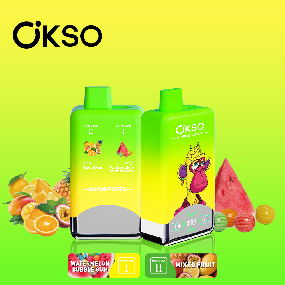 OKSO Double Flavor 60000 Puffs Disposable Vape , 50ml E-Liquid, Rechargeable & Dual Flavor Design - Image 5