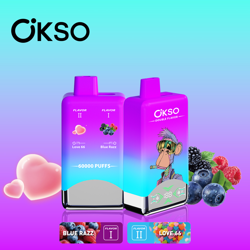 OKSO Double Flavor 60000 Puffs Disposable Vape , 50ml E-Liquid, Rechargeable & Dual Flavor Design - Image 4