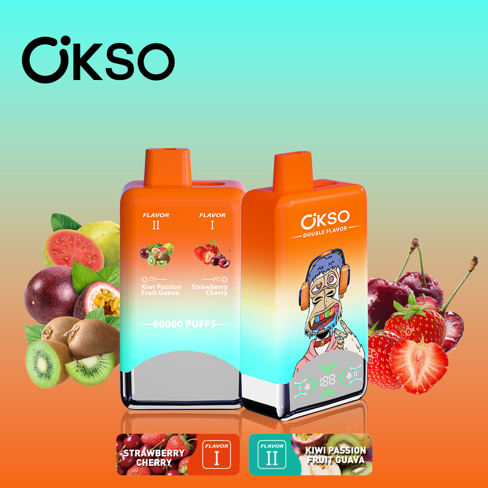 OKSO Double Flavor 60000 Puffs Disposable Vape , 50ml E-Liquid, Rechargeable & Dual Flavor Design - Image 3