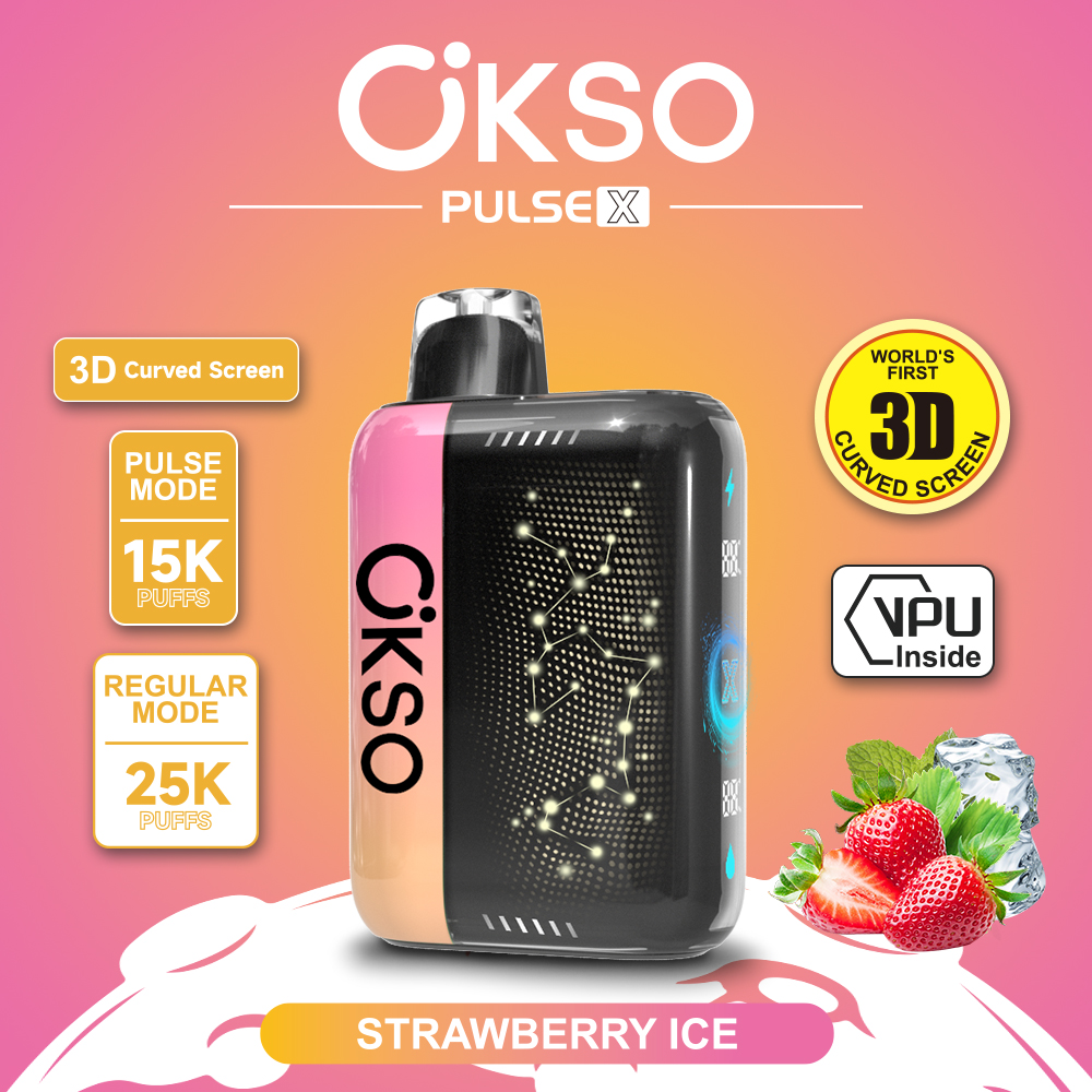 OKSO ELF BOX PULSE X 25000 Puffs Disposable Vape , AI Intelligent Power Adjustment, 3D Curved Smart Screen & Dual Mesh Coil - Image 3