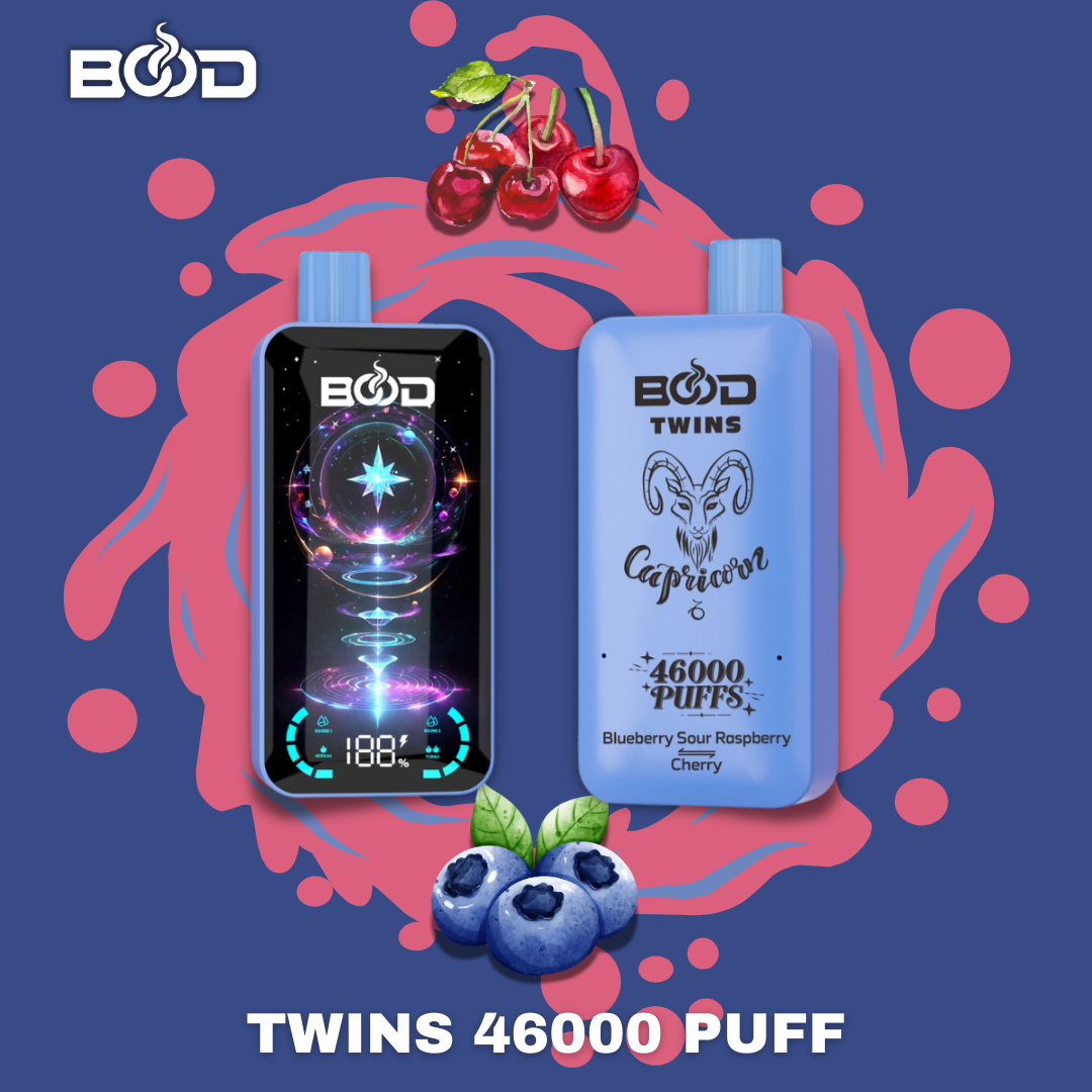 BOOD Twins 46000 Puffs 2-in-1 Vape – Dual Flavors, Digital Display & Rechargeable - Image 9