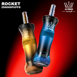 AL-WAHA Rocket 250000 Puffs Disposable Vape – LED Display, 20 Flavors, 60ml E-Liquid & Type-C Rechargeable Battery
