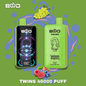 BOOD Twins 46000 Puffs 2-in-1 Vape – Dual Flavors, Digital Display & Rechargeable