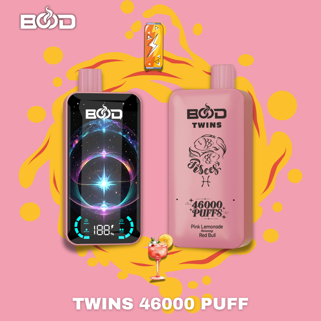 BOOD Twins 46000 Puffs 2-in-1 Vape – Dual Flavors, Digital Display & Rechargeable - Image 5