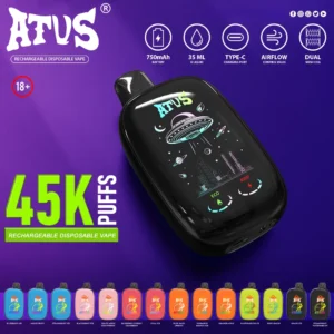 ATVS DE027 45000 Puffs Rechargeable Disposable Vape with LED Display & Fruit Flavours