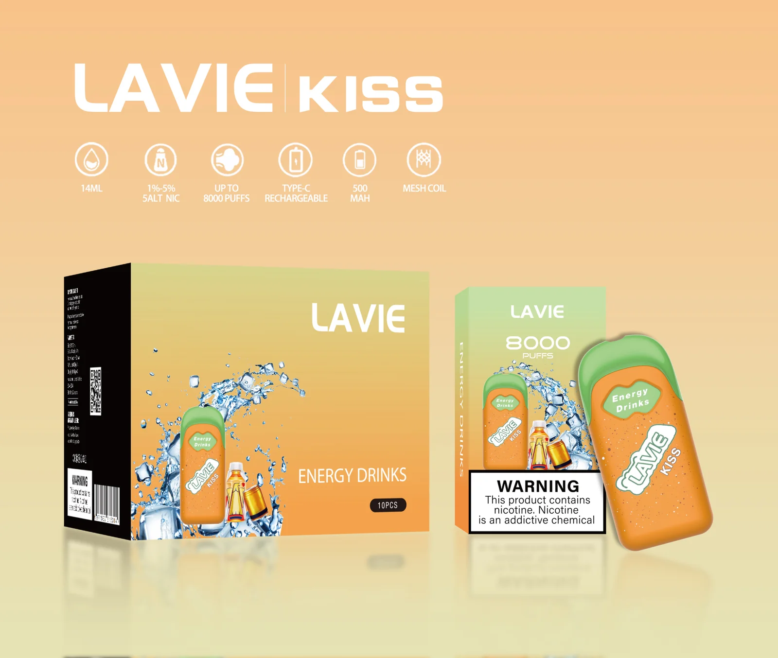 LAVIE KISS 8000 Puffs Replaceable Pod Kit , Battery Device and Replacement Pod Included(1 Battery + 1 Pod) - Image 5
