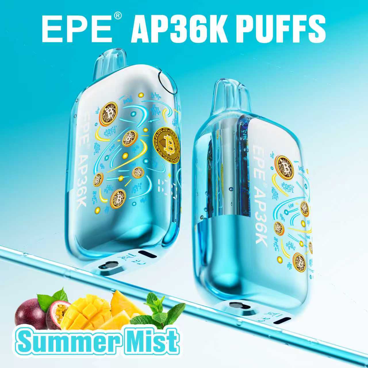 EPE AP36000 Puffs Disposable Vape , Bitcoin-Inspired Design, Adjustable Airflow & 10 Flavors - Image 4