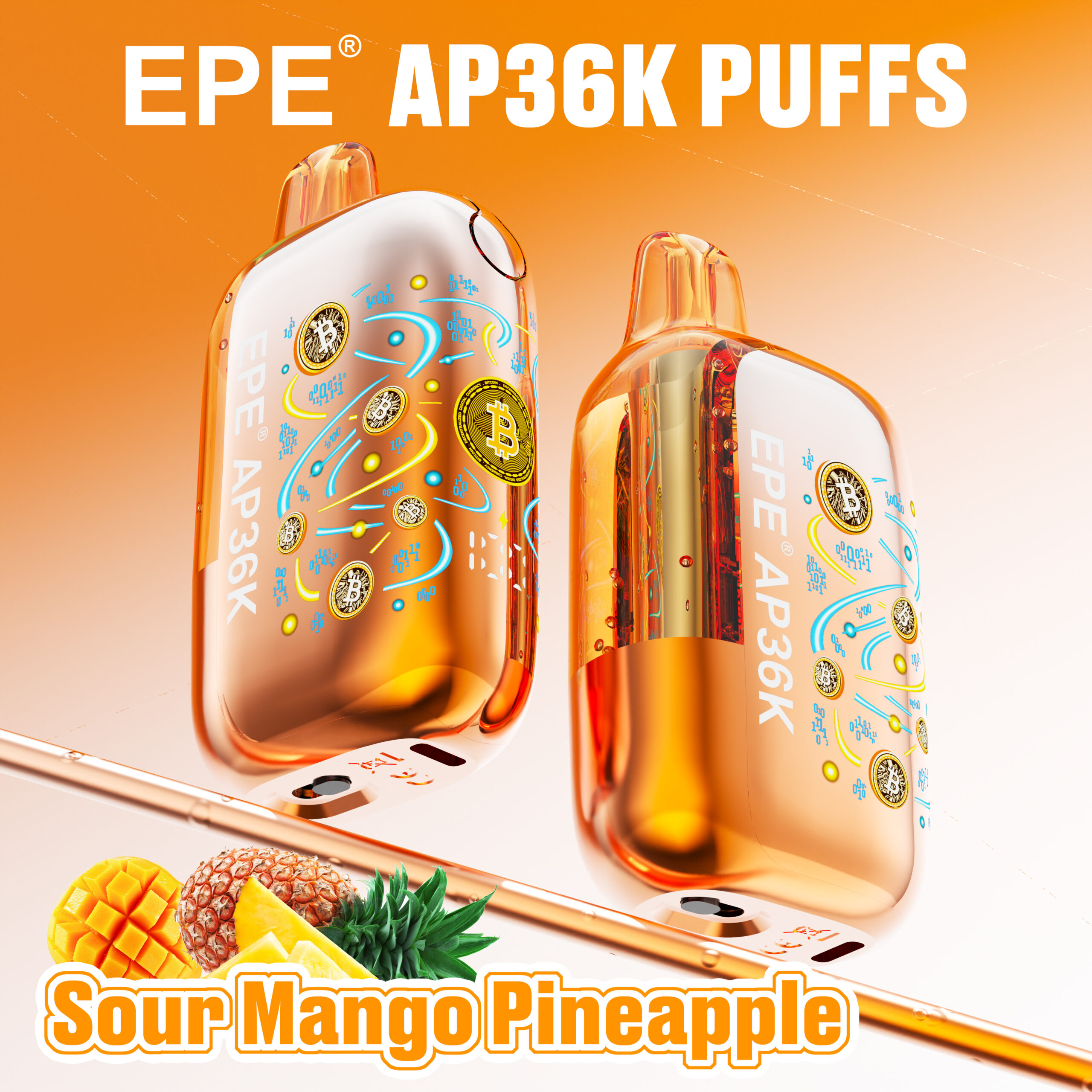 EPE AP36000 Puffs Disposable Vape , Bitcoin-Inspired Design, Adjustable Airflow & 10 Flavors - Image 3