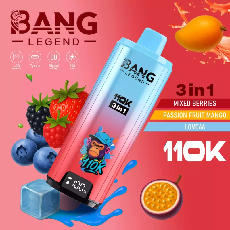 BANG LEGEND 110K 3-in-1 Disposable Vape, Type-C Rechargeable, OEM ODM Supply - Image 3