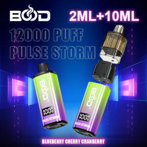 Alternative view of BOOD PULSE STORM 12000 Puffs Rechargeable Vape , Replaceable Pod System, 2 mL + 10 mL E-Liquid & 10 Flavors
