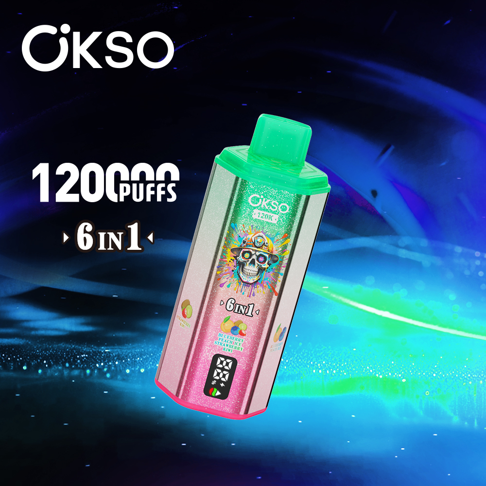 OKSO 6-in-1 120000 Puffs Disposable Vape , 6 Flavor Switching, Triple Mesh Coil & LED Screen