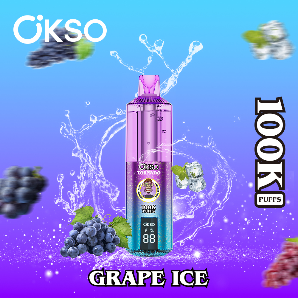 OKSO Tornado 100000 Puffs Disposable Vape , Dual Mesh Coil, LED Smart Display & Rechargeable Battery - Image 8