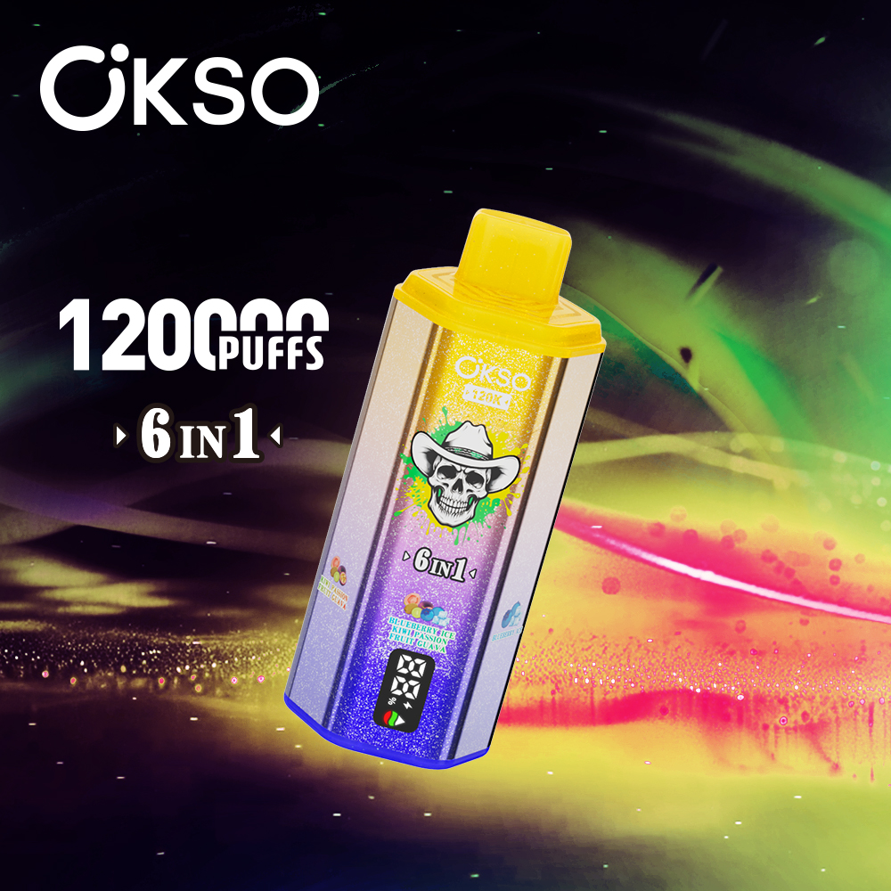 OKSO 6-in-1 120000 Puffs Disposable Vape , 6 Flavor Switching, Triple Mesh Coil & LED Screen - Image 6