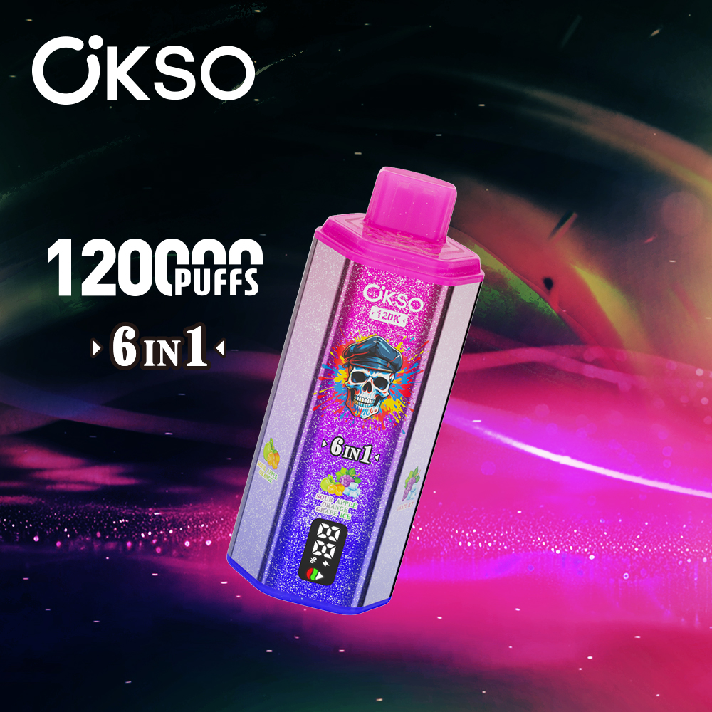 OKSO 6-in-1 120000 Puffs Disposable Vape , 6 Flavor Switching, Triple Mesh Coil & LED Screen - Image 4