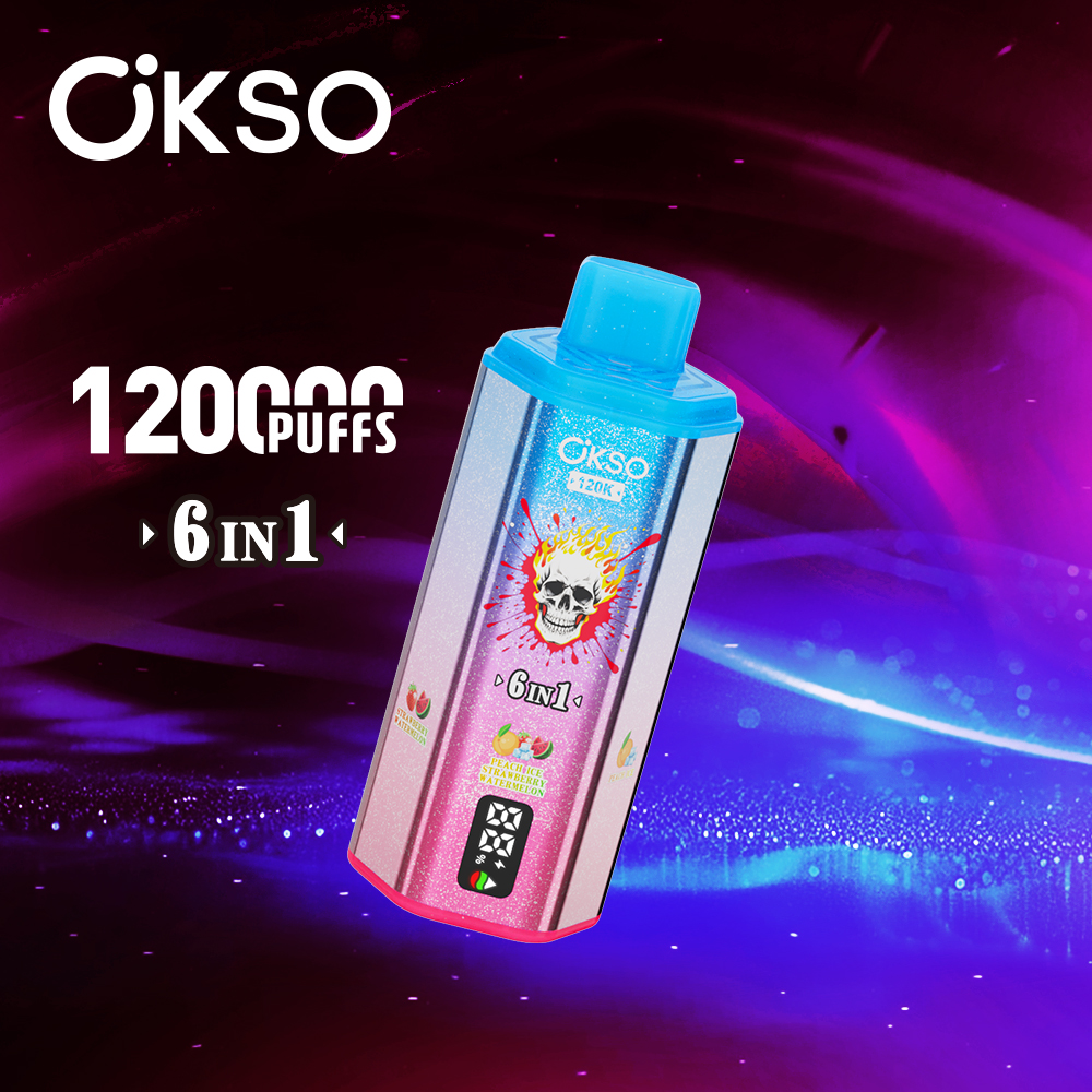 OKSO 6-in-1 120000 Puffs Disposable Vape , 6 Flavor Switching, Triple Mesh Coil & LED Screen - Image 3