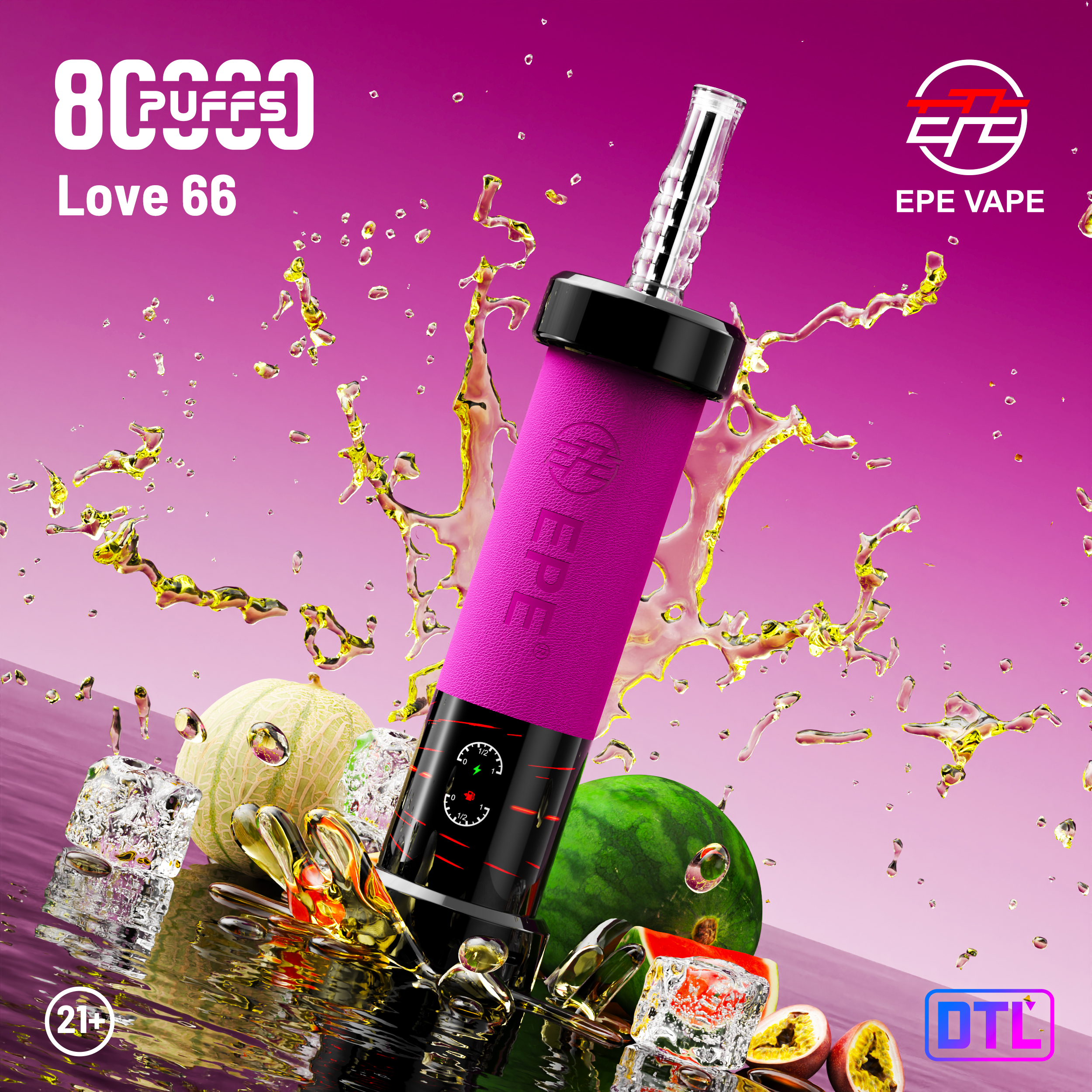 EPE AP 80000 Puffs Hookah Style Disposable Vape – Adjustable Airflow, Rechargeable Design & Premium Finish - Image 4