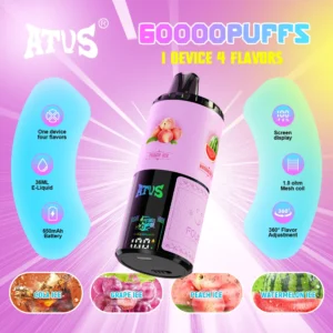 Alternative view of ATVS DE030 60000 Puffs Disposable Vape with 4-Flavor Switching & Rechargeable Battery